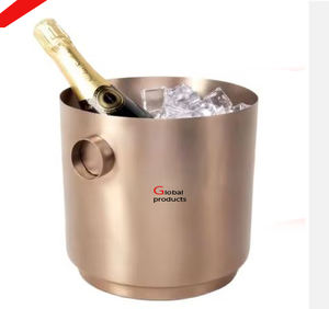 Enfriador de vino de acero inoxidable de metal de forma redonda con acabado dorado más vendido para restaurante y bar de hotel - Product Image 2