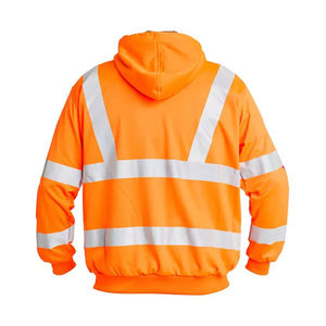 Vestes à capuche de sécurité réfléchissantes à séchage rapide à logo personnalisé très vendues pour la course en extérieur, haute visibilité, fermeture éclair, classe 1 ANSI, LED clignotante - Product Image 2
