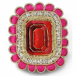 Éléphant Bullion fil broche broche broderie à la main badges Bullion fil mode veste indien Chine patchs brodés - Product Image 2