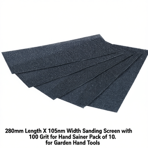 280mm Length X 105mm Width Sanding Screen with 100 Grit for Hand Sander Pack of 10-for <b>Garden</b> Hand <b>Tools</b> - Product Image 2