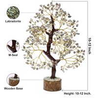 Vente en gros d'arbre labradorite 300 puces fait à la main cristal bonsaï fortune argent décoration de la maison bonne chance pierre cadeau nouvel an souvenir