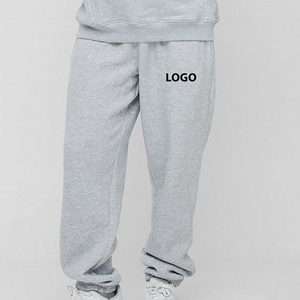 Pantalones Deportivos Unisex de Algodón Grueso, Estilo Casual, Color Sólido, Estampados, Pierna Ancha, Lavado Personalizado, Modelo 2026 - Product Image 1