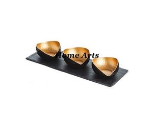 Serveur à noix en aluminium fait à la main avec plateau en bois, qualité supérieure, couleur or, pour fournisseur en gros - Product Image 5