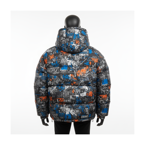 Chaqueta acolchada estampada de poliéster de alta densidad 300GSM, chaqueta acolchada con diseño de logotipo bordado personalizado de estilo callejero cálido para invierno para hombre - Product Image 2