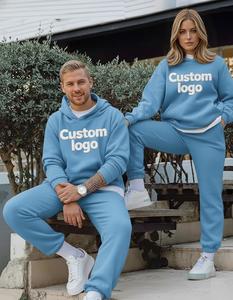 Custom Plus Size Eco-Friendly Quick Dry Two-Piece Hooded <b>Sweatshirt</b> Pants 100% Cotton Solid Color Men's Casual Wear - Product Image 2