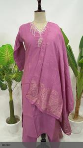 Indien ethnique mousseline longue Kurti pantalon Dupatta costume femmes mariage Festival Pooja travail manuel robe de mariée traditionnelle robe Diwali - Product Image 5