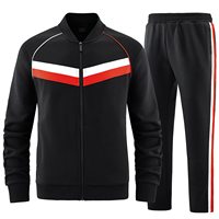 Ensemble de survêtement d'hiver pour homme, imprimé, éco-responsable, avec sweat à capuche zippé à manches longues et pantalon de jogging, coupe classique, pour la course