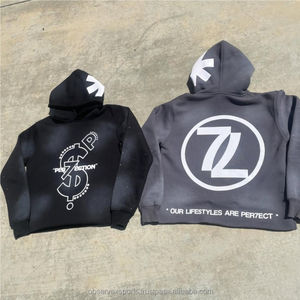 ชุด2ชิ้นเสื้อฮู้ดกางเกงผ้าคอตตอนสำหรับฤดูหนาวใส่ได้ทั้งชายและหญิงชุด3D ฟูโลโก้ตามสั่ง - Product Image 5