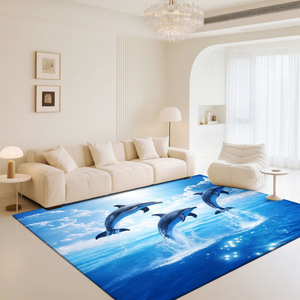 Tapis de salon personnalisé imprimé pour le salon et la chambre à coucher, tapis en polyester antidérapant - Product Image 5