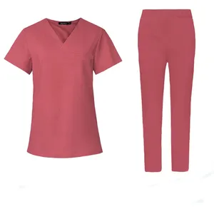 Save Suit Medical Scrubs Nursing Uniform Hospital V Neck Top Shirt and Pants Doctor Nurse Working Clothes Safety Protective Lab
