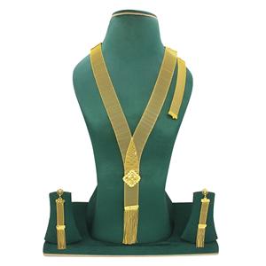 สร้อยคอพร้อมต่างหูชุดเครื่องประดับ ชุบทอง ทองเหลืองบริสุทธิ์ คุณภาพสูง ยูเออี ดูไบ ออกแบบสร้อยคอ ชุดเครื่องประดับสร้อยคอ - Product Image 1