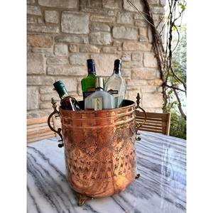 Seau à glace en cuivre de style tendance années 1960 seau à glace du milieu du siècle pour cocktail/fête de mariage - Product Image 2