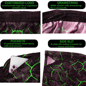 MMA Shorts pour hommes Bjj Short Gym Workout Training & Casual tissu léger Shorts pour hommes avec ceinture élastique - Product Image 5