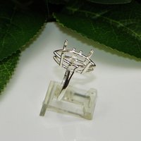 925er Sterlingsilber, handgefertigt, umweltfreundlich, 18K vergoldet, Damenring mit 6x12mm Marquise-Fassung, halbmontierter Ring für