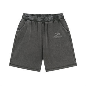 Pantalones cortos lavados con ácido de cintura media para hombre, corte inspirado en los años 90, transpirable, 100% algodón, cierre de cordón de punto, cómodos y elegantes - Product Image 4