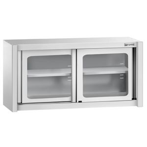 Armario de Pared Comercial de Acero Inoxidable / Mueble de Cocina - 1200x400x650mm - con Puertas Corredizas de Vidrio - Product Image 3