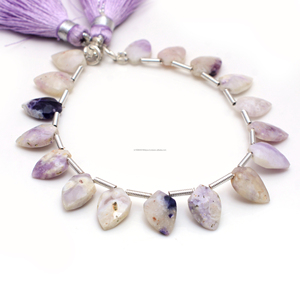 ลูกปัดโอปอล bertrandite สีม่วงที่ยอดเยี่ยม6นิ้ว10x7มม. รูปทรงโล่ลูกปัดอัญมณีสำหรับทำเครื่องประดับวัสดุที่ใช้แล้ว - Product Image 2