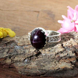 Vente en gros de lunette de bague en pierre précieuse grenat étoile naturelle romantique en argent sterling avec placage à l'or pour les mariages - Product Image 3