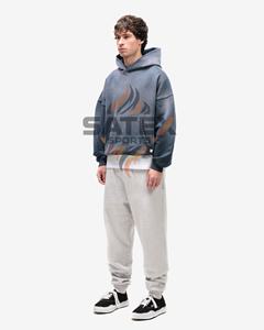 Sweat-shirts à capuche unisexes d'hiver de qualité supérieure, style urbain moderne, avec poche surdimensionnée, appliqué, manches longues, respirant, polyester/coton - Product Image 5