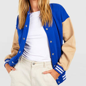 แจ็คเก็ตวาร์ซิตี้แบบสั่งทำพร้อมปักลายเชนิลล์ ตัวเสื้อทำจากผ้าขนสัตว์ แขนเสื้อทำจากหนัง แจ็คเก็ตเบสบอลแบบ Letterman สำหรับวิทยาลัย - Product Image 6