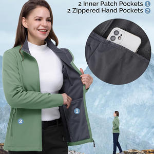 Logo personnalisé veste coupe-vent softshell légère pour femmes respirant imperméable à l'eau design réfléchissant coupe-vent coton commande en gros - Product Image 3