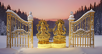Figurine en métal moderne de 4 pouces du dieu hindou Lakshmi Ganesha, décoration d'intérieur pour Diwali, baptême, Pooja - Cadeau indien