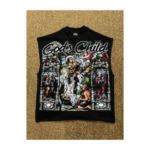 T-shirt unisexe surdimensionné graphique 100% coton respirant Trendy Casual impression personnalisée Hip Hop Streetwear Loose Knitted Fit Tee - Product Image 1