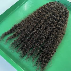 Cabello humano vietnamita virgen 100% natural rizado birmano negro a granel súper doble dibujado de Qhair - Product Image 1