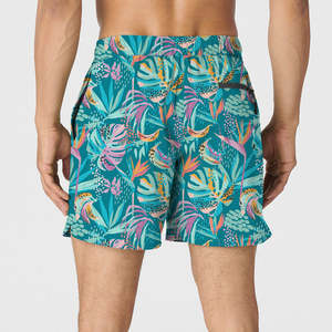 Men's Elastic Spandex/Polyester Swimming Trunks Digital Printing Breathable Waterproof Mid Waist Casual Drawstring <b>Shorts</b> Design - Product Image 3