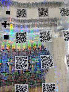 Etiqueta Holográfica Plateada Ecológica de PET, Impresión Térmica Duradera, Código de Barras, Función de Raspar, Forma Ovalada, Embalaje Láser - Product Image 2