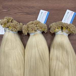 Lot de mèches de cheveux humains vierges vietnamiens Thanh S410 100 % naturels, pointe plate, blond Remy, tissage lisse, teint, 100 g - Product Image 4