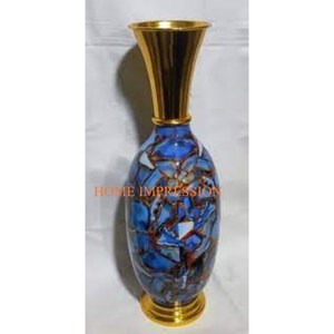 Vases à fleurs en laiton poli brillant martelé Premium nouveau modèle décor à la maison Vases et pots de rangement pour chambre à coucher à un prix attractif - Product Image 4