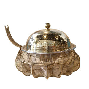 Gold Hammered Stainless Steel Chafing Dish Hot Selling and High Quality Arabic Designer Handmade <b>Eco</b>-Friendly - Product Image 4