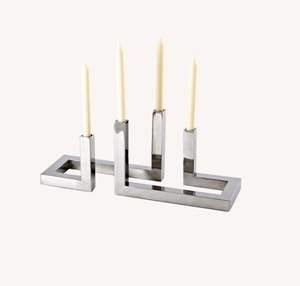 Candelabro Moderno de Acero Inoxidable con Diseño de Onda, para Tres Velas Cónicas, Centro de Mesa de Lujo para Bodas, Decoración del Hogar - Product Image 5