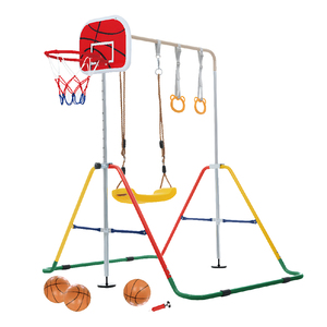 CHILDREN horizontal BAR SET STEEL <b>FRAME</b> OUTDOOR PLAYGROUND EQUIPMENT FOR HOME <b>SWING</b> SET - Product Image 1