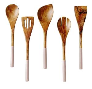 Ustensiles de cuisine en bois SERVEUR À SALADE EN BOIS bleu ENSEMBLE DE 2 ARTICLES DE CUISINE UNIQUES FAITS À LA MAIN - Product Image 5