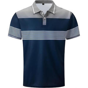 Polo noir uni pour hommes de qualité supérieure en coton respirant à manches courtes coupe ajustée décontracté vêtements d'été modernes polo - Product Image 1