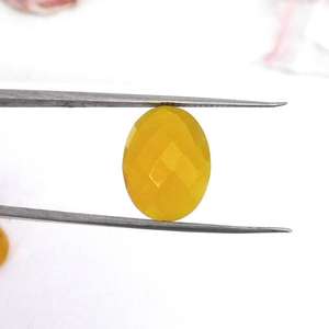 Calcédoine jaune naturelle de forme ovale 3x5mm à 10x12mm Calcédoine à facettes pour la fabrication de bijoux - Product Image 1