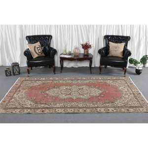 Alfombra clásica de lana rojo Beige 5,6X9,2 pies estilo Kilim área grande alfombras rectangulares turcas respaldo de látex para pasillo 10mm de espesor - Product Image 3