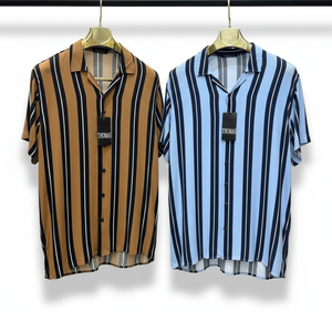 Camisa de manga corta para hombre con estampado moderno – Corte relajado, tela ligera, diseño elegante de verano para uso informal, atuendo festivo - Product Image 5