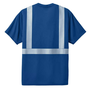 Custom Made Solid 100% Cotton Breathable Quick Dry Men's <b>High</b> <b>Vis</b> Reflective Short Sleeve Safety Workwear <b>T</b>-<b>Shirt</b> - Product Image 2
