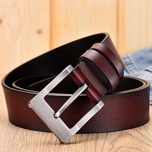 Premium quality Custom Men's Designer Genuine Leather Belts Luxury Real Leather Ratchet Belt Hole Adjustable Buckle Belt - Product Image 1