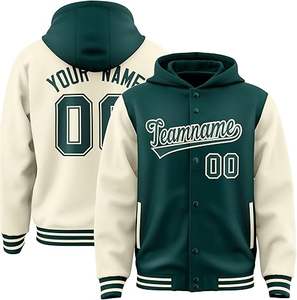 Veste universitaire en laine personnalisée de haute qualité pour hommes vêtements de rue d'hiver avec col montant et capuche motif de logo personnalisé taille XL - Product Image 1