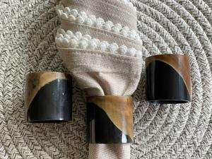 Rond de serviette en corne de boeuf le plus vendu en corne de boeuf et en agate porte-serviettes en corne de buffle pour décor de tables de mariage - Product Image 6