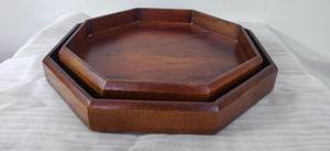 Bandeja de Servir de Madera Hecha a Mano de Primera Calidad, 100% Natural, con Elegante Diseño Octagonal para Comer y Regalar, Usos en la Cocina - Product Image 2