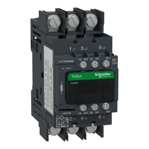 Contattore SCHNEIDER ELECTRIC LC1D40A6BD TeSys D 3P(3 NO) AC-3 <= 440 V 40 A con Bobina Standard 24 V DC - Product Image 1