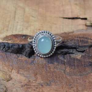 Anillo de moda de Plata de Ley 925 de excelente calidad Eternity Vermeil Designer Blue Calcedonia Gemstone Classic Wedding Party - Product Image 2