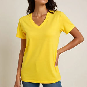 T-shirt décontracté à séchage rapide pour femmes, col en V, surdimensionné, Jogging, t-shirt pour dames, vêtements de fitness de haute qualité, t-shirt pour femmes - Product Image 4