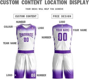 Ensemble de maillots de basket-ball à impression personnalisée, nouveaux uniformes de haute qualité à séchage rapide, garçons, shorts grande taille, style vêtements de sport - Product Image 3