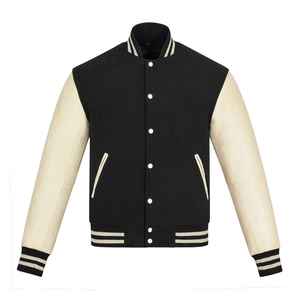 Chaqueta Universitaria Deportiva de Moda para Hombre, Estilo Casual, con Mangas de Cuero Ligero, Chaqueta Universitaria de Béisbol - Product Image 6